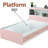 Twin-Size Storage Platform Bed with Bookcase Headboard and 3-Drawers for Clothing, -116069034