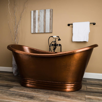 Harlow 71" L x 32" W Freestanding Copper Bathtub