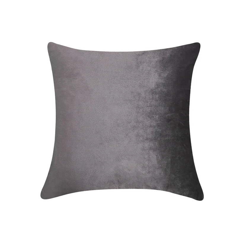Housse de coussin carré en velours , Gris foncé