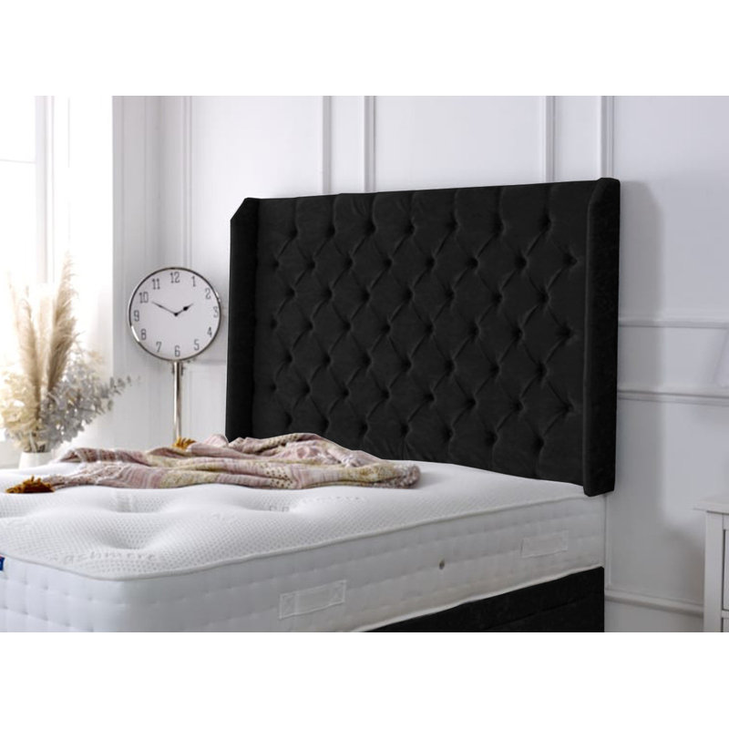 Upholstered Headboard, Black, Single (3')