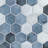 11.8" x 10.2" Hexagon Recycled Glass Floor & Wall Mosaic Tile-125125688
