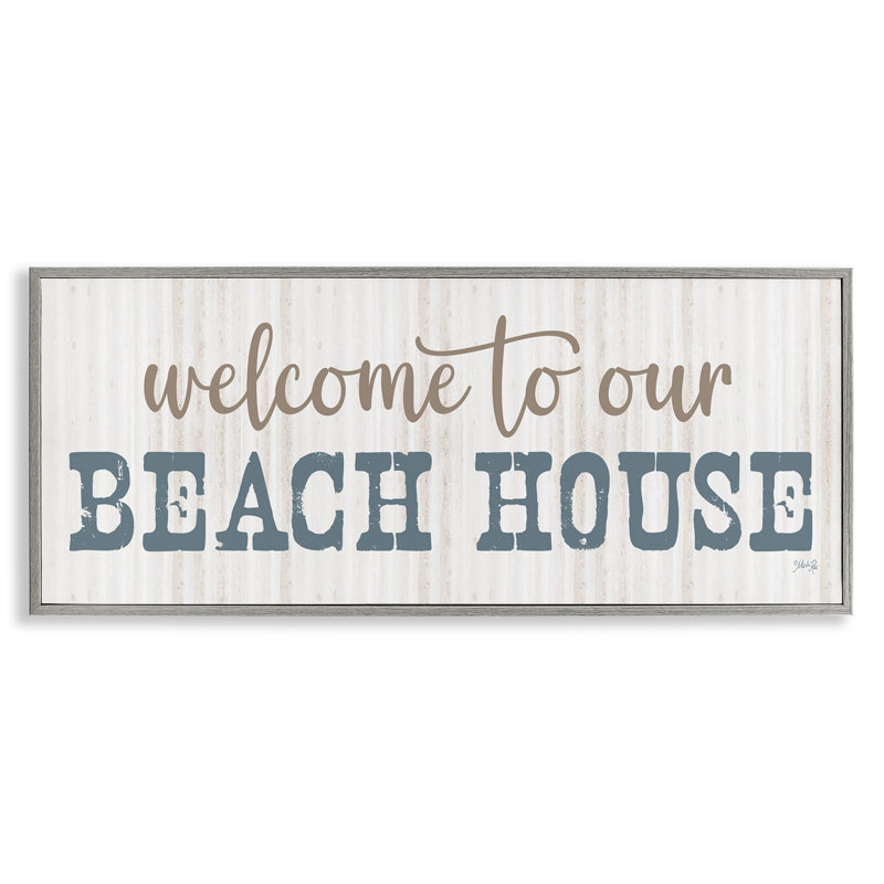 «Welcome Beach House», estampe numérique encadrée par Marla Rae, Estampe numérique Farmhouse, H 10 po x l 24 po