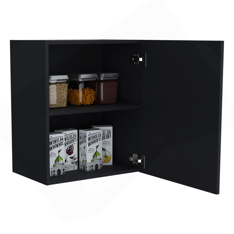 Armoire murale à une porte et deux tablettes Manchester, Noir