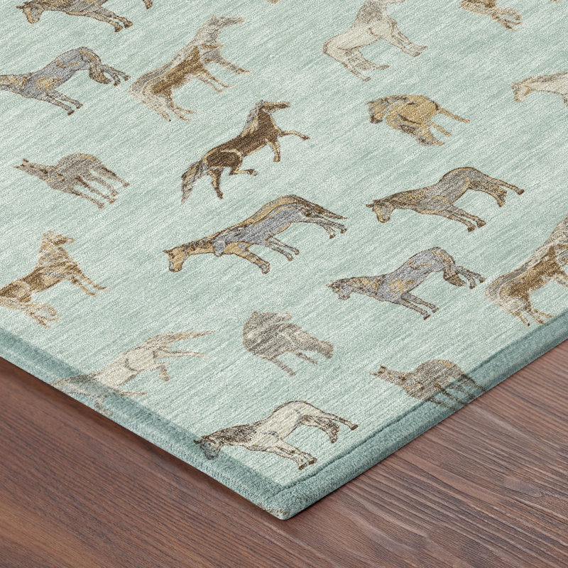 Tapis intérieur / extérieur lavable à la machine Chantille ACN2521, Menthe, Rectangle 10 pi x 14 pi