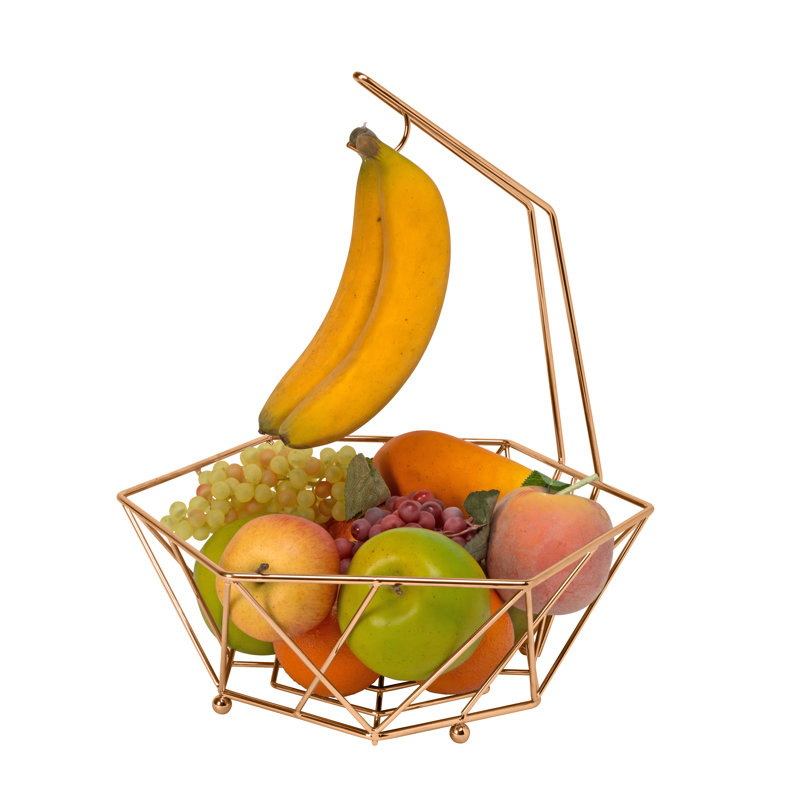 Prep & Savour Iron Fruit Bowl, Copper