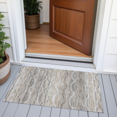 Tapis beige d'intérieur / extérieur lavable à la machine