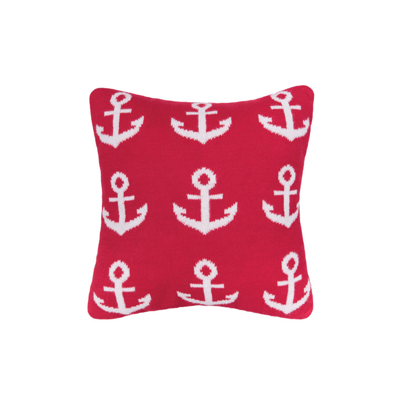 Anchor Knitted Throw Pillow
