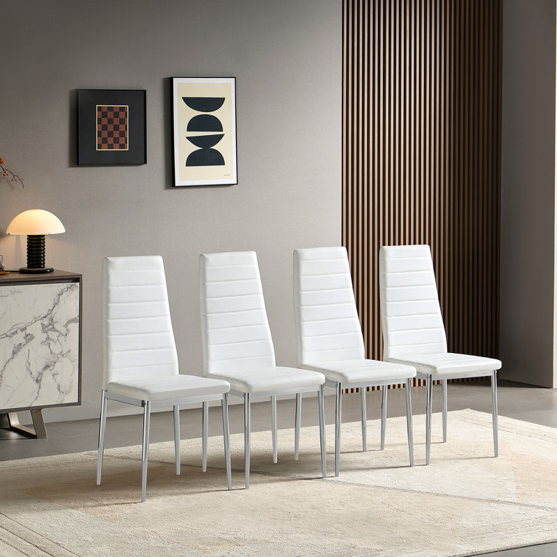 Ensemble de chaises de salle à manger pour 4 en cuir synthétique confortable