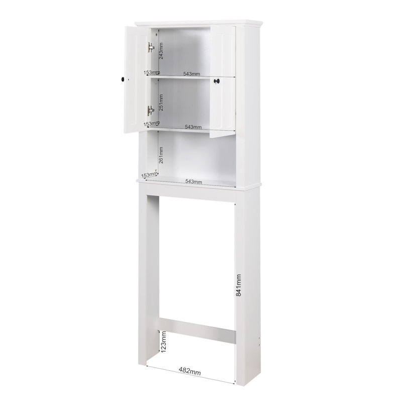 White Engineered Wood Adjustable Over-the-Toilet Storage Cabinet
