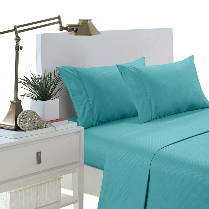 Microfiber Sheet Set, California King, Aqua