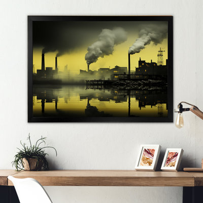 Impression sur toile, paysage de cheminée monochrome