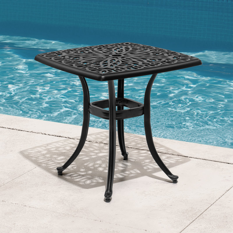 Patio Side Table Cast Aluminum End Table