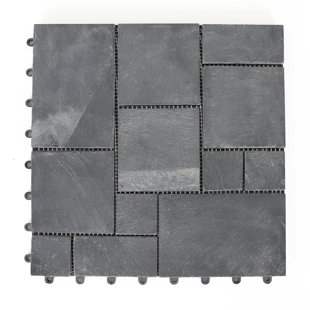 12'' L x 12'' W Stone Interlocking Deck Tile (Set of 18)