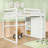 Full Size Loft Bed With Wardrobe And LED Light-292572556
