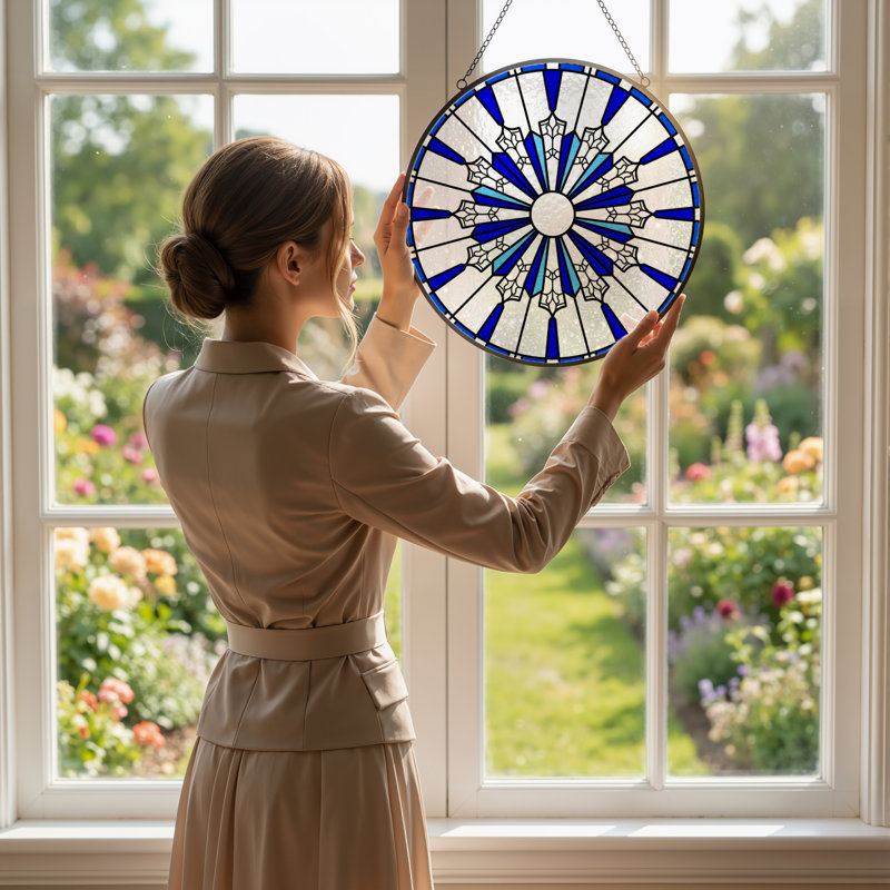 Panneau de vitrail 12 po H, 12" H x 12" W