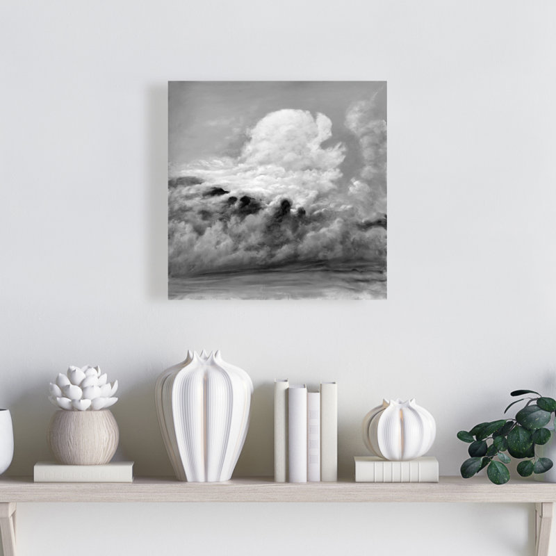 Reproduction de nuages sur toile, Toile tendue, H 12 po x l 12 po
