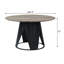 Table de salle à manger ronde Sebago en chêne antique et noir