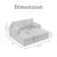 Chaise longue en chenille recouverte de tissu l 63,3 po-213177882