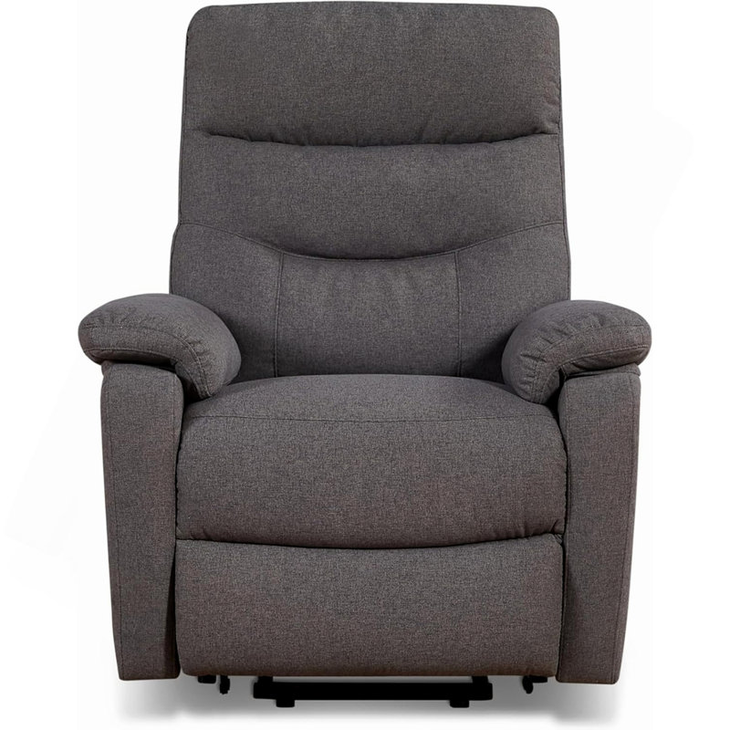 Fauteuil inclinable contemporain avec revêtement en tissu gris