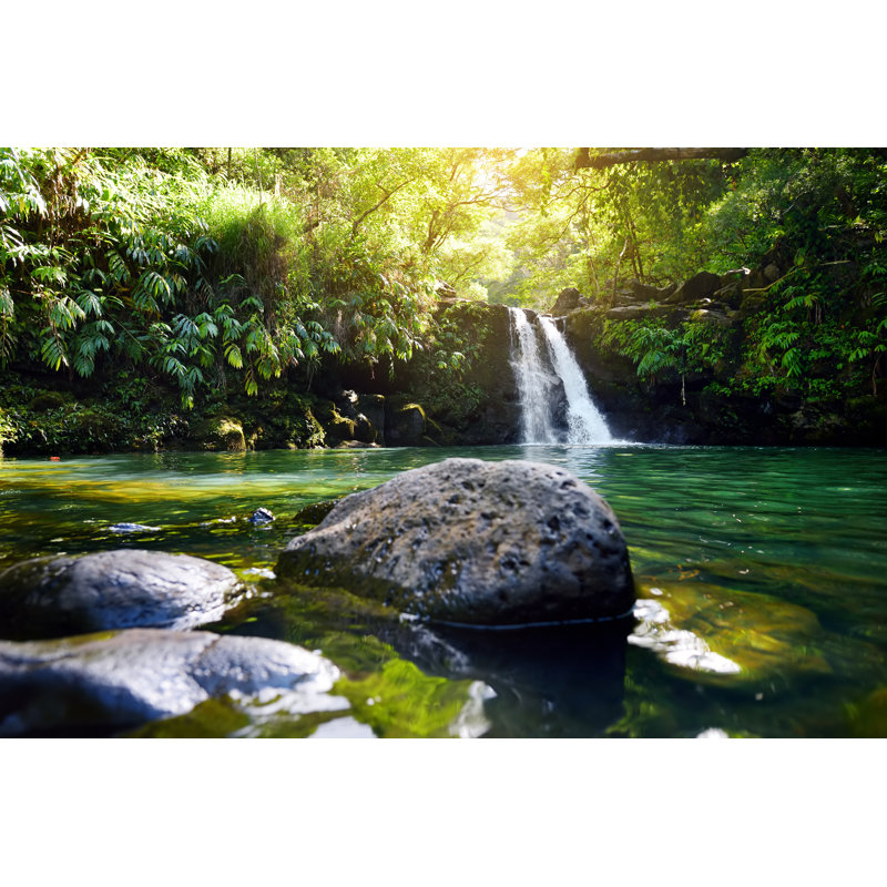 Tropical Waterfall by MNStudio - Wrapped Canvas Print, 51cm H x 76cm W x 3.8cm D