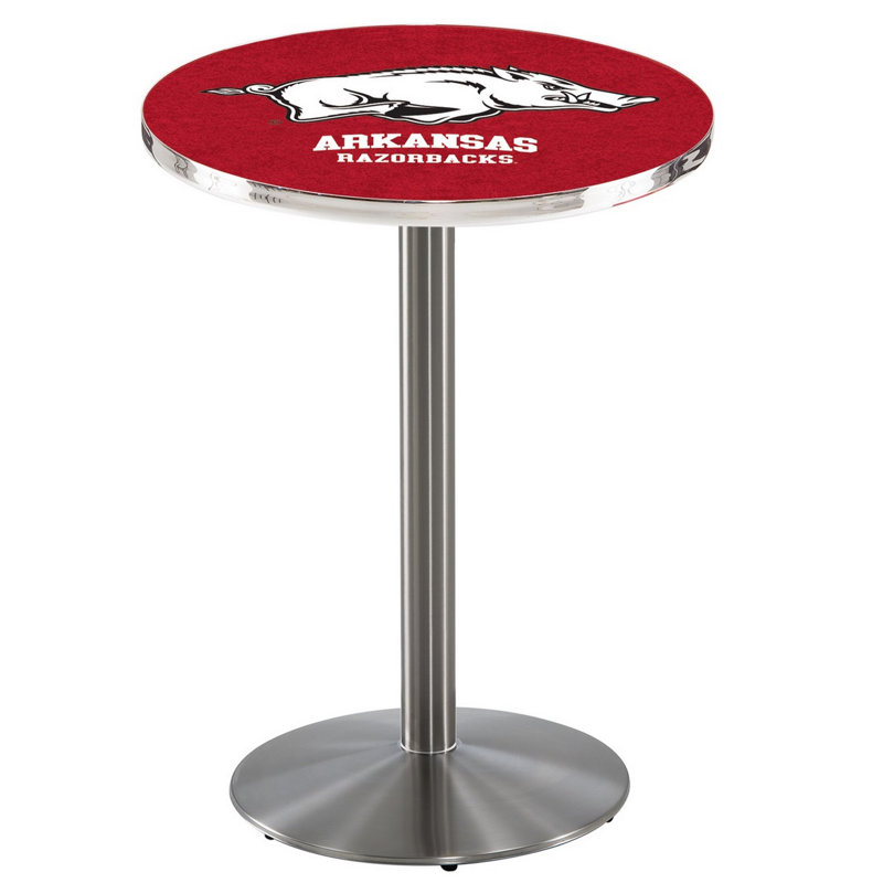 Table bistro NCAA, Acier inoxydable, Université de l'Arkansas