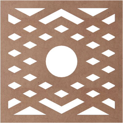 32"OD x 8 1/4"ID x 3/8"T Chevron Wood Fretwork Pierced Ceiling Medallion, Cherry