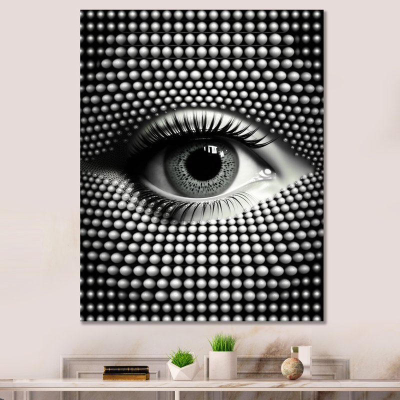 Décoration murale œil monochrome, H 32 po x l 24 po x P 1 po