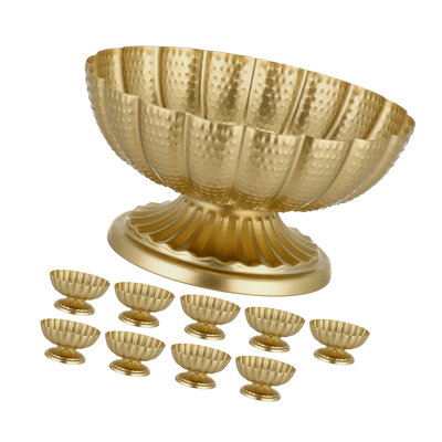 Ensemble de 10 vases à fleurs pour mariage, mini centres de table floraux de 12 cm, petits bols décoratifs faciles à installer, supports polyvalents pour arrangements floraux pour les fêtes, décoration intérieure et réceptions, couleur or.