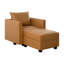 Fauteuil d'appoint en cuir convertible Ruen pour salon, appartement, bureau-122954107-122954105