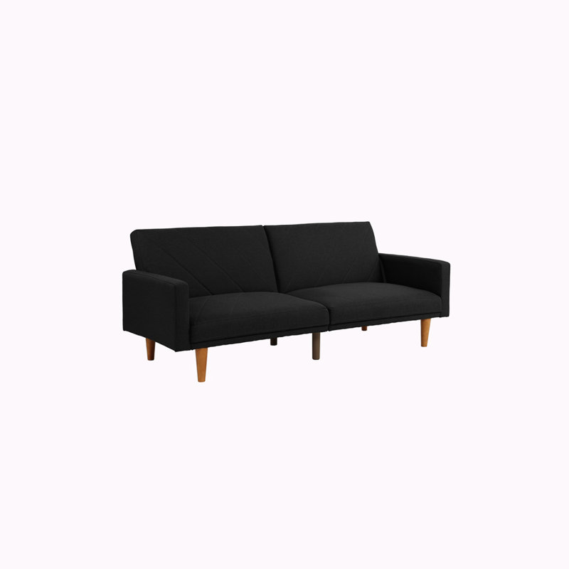 Josea Upholstered 80'' Sleeper Sofa, Black Fabric