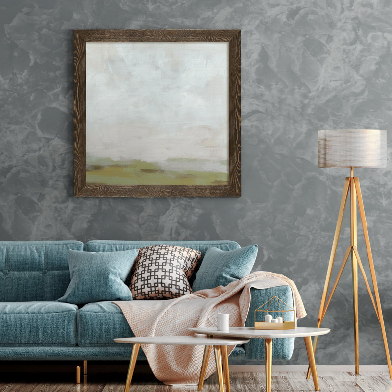 Moss horizon I, reproduction d’art encadrée, Toile encadrée noyer, Pas de tapis, H 27,5 po x l 27,5 po x P 1,5 po