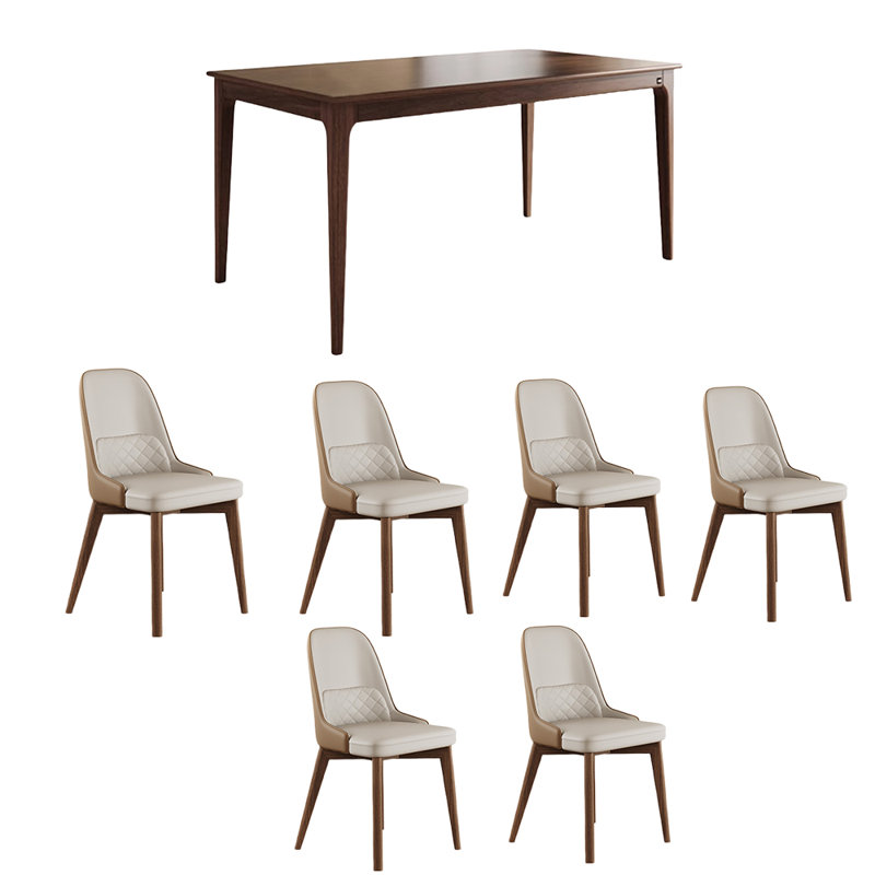 Najmah  Vintage solid wood dining chair sets, 29.92"H x 62.99"L x 33.46"W