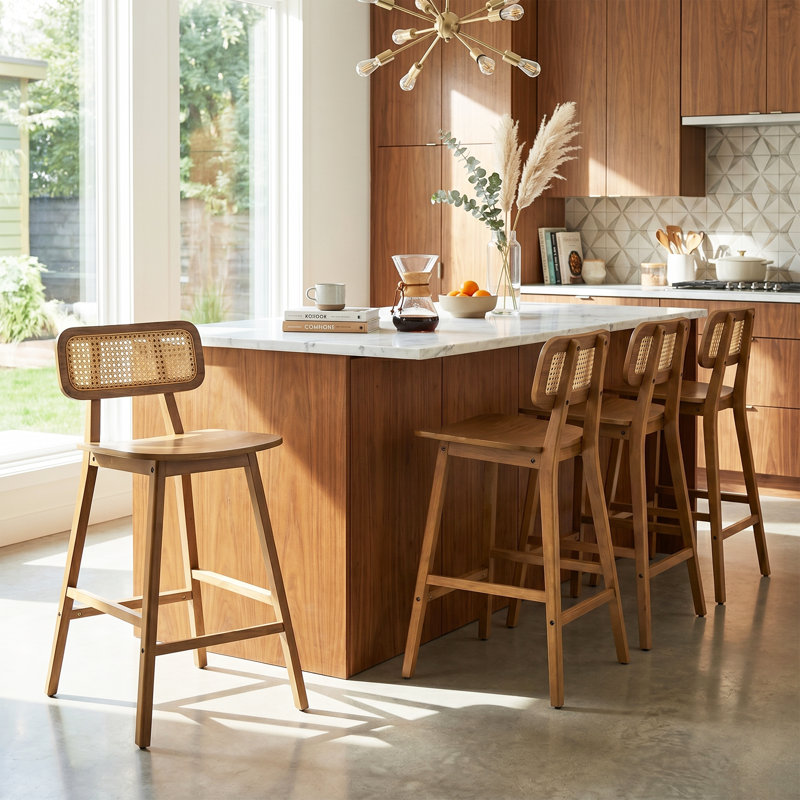 Tabouret de bar d'intérieur en bois, Noyer, 4