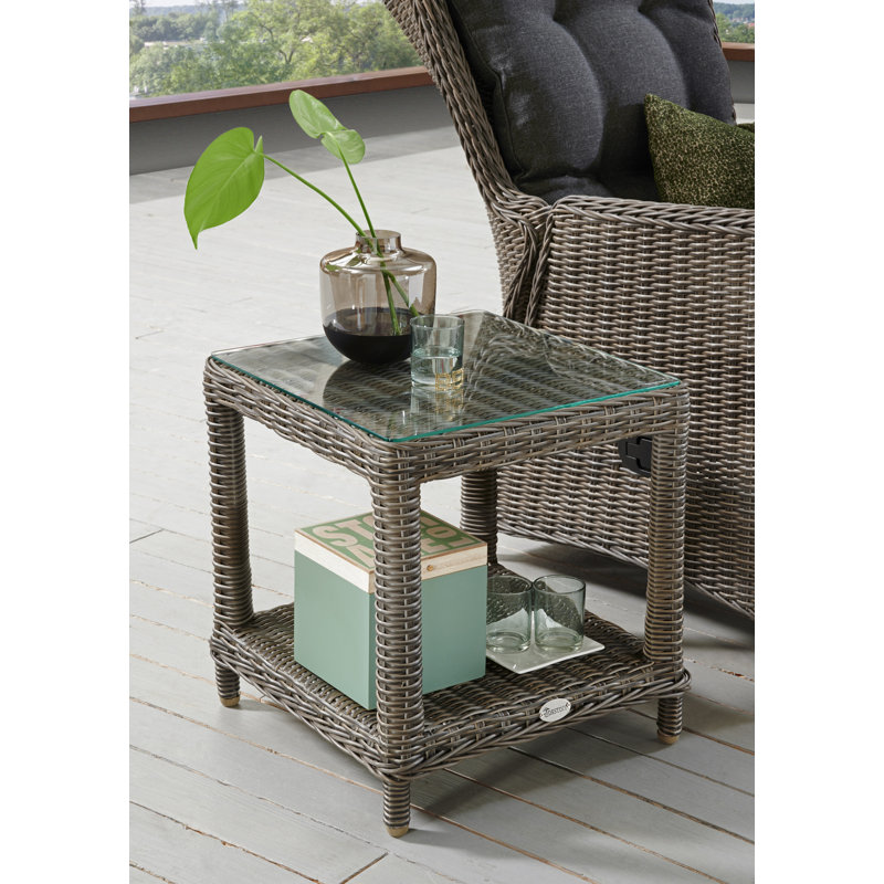 Kinney Rattan Coffee Table, Grey