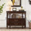 Console en bois massif de noyer foncé-804758160-804758174