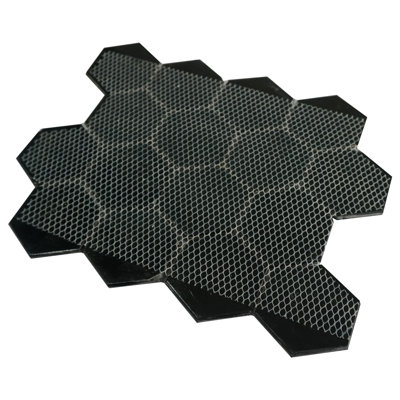 Aurora Glossy 3" x 3" Glass Hexagonal Mosaic Tile