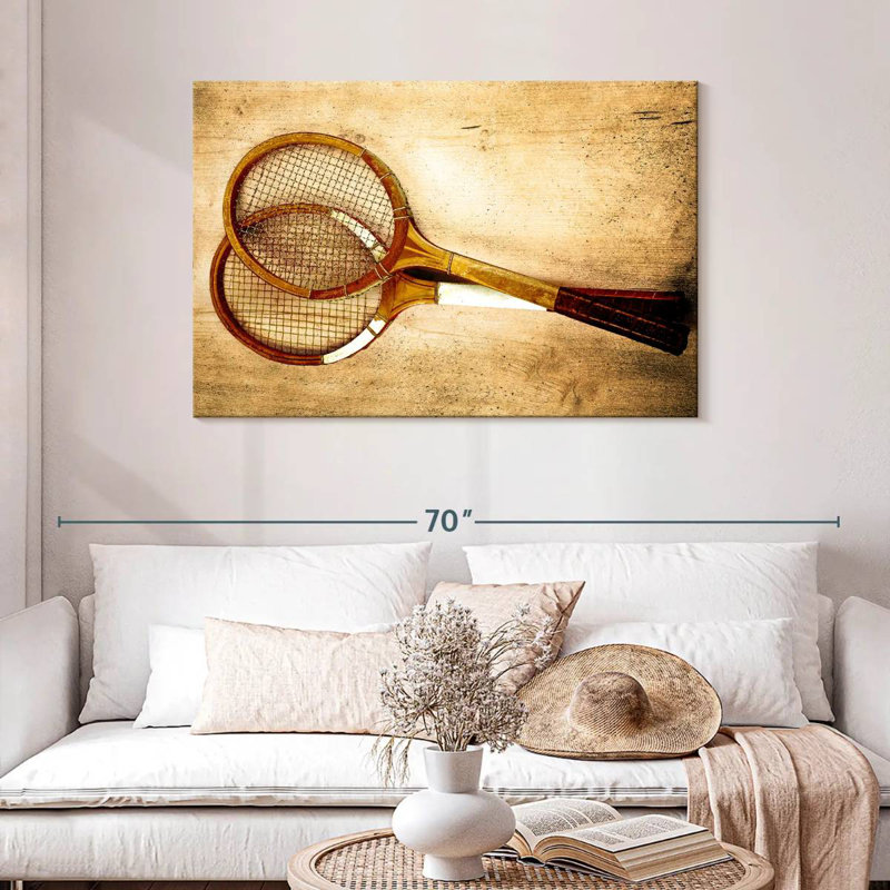 Raquettes de tennis Sireci Antique, H 30 po x l 45 po