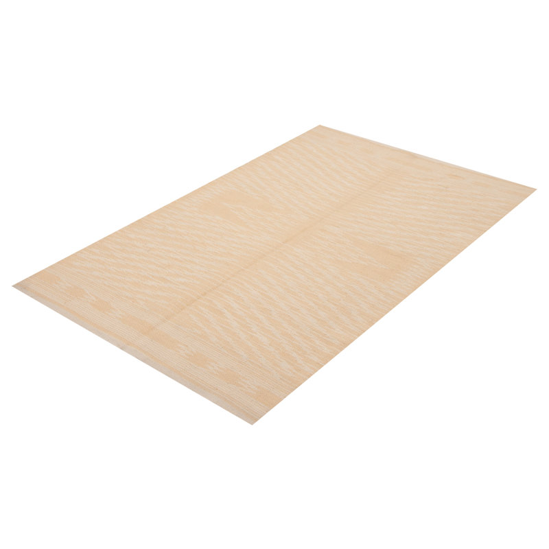 Tapis beige rectangulaire en laine tissé à plat à la main Terrytown
