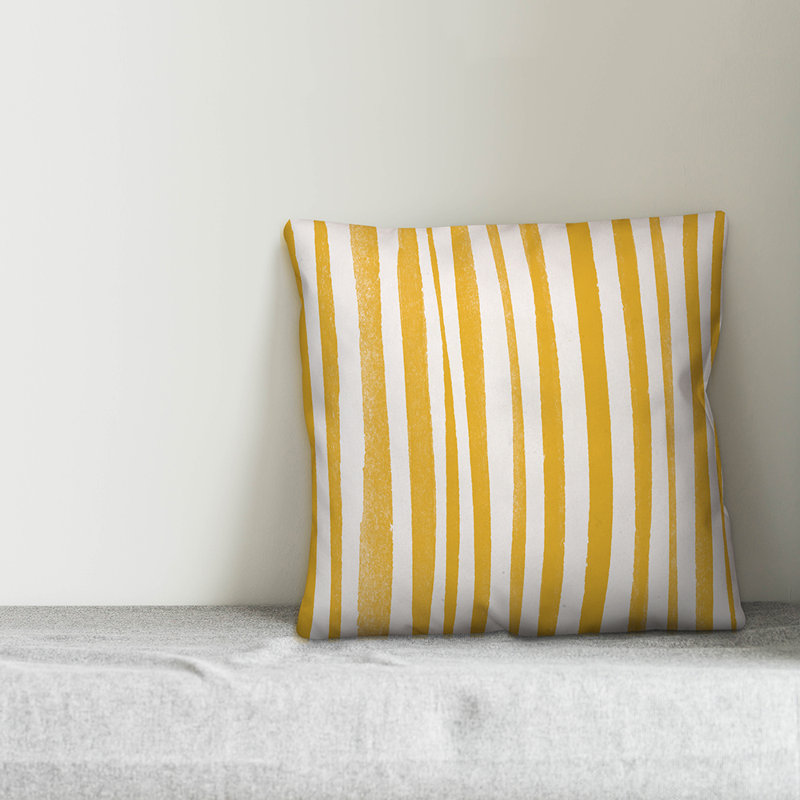  Coussin Zebra, 18 po x 18 po, Jaune