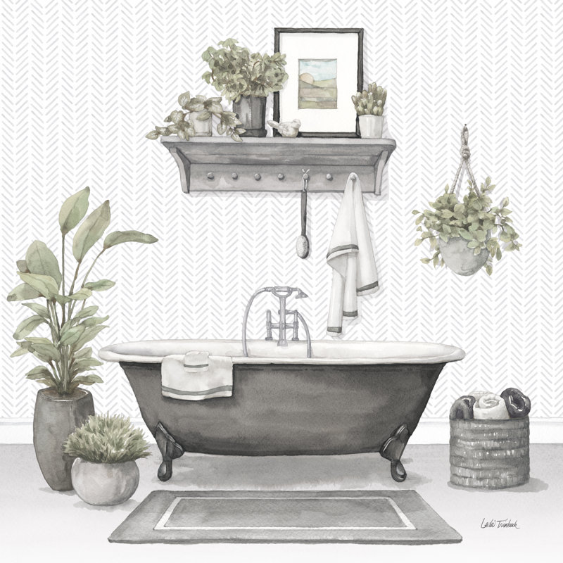 «Francisquita Serene Bath II» sur toile par Leslie Trimbach, H 12 po x l 12 po