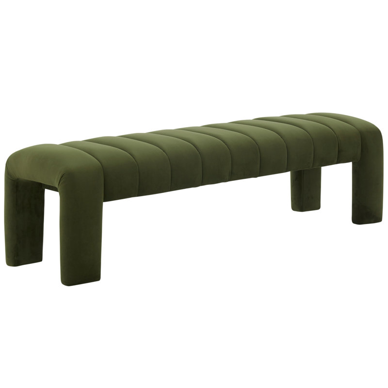 Bellisima Upholstered Bench, Forest Green Velvet
