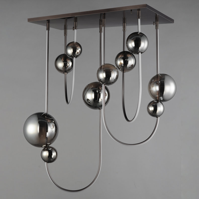 Dreamer 4 - Light LED Flush Mount, Black Chrome, Mirror Smoke