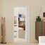 Interior Door Slab with Frame - 1 Lite Mirror White MDF Door, Prehung-Style Door Kit with Pre-installed Hinges, Locking Silver Handle Included, No Pre-drilled Holes-125132412-125132417