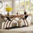 70.87'' Console Table with Storage Shelf, Rustic Industrial Sofa Table with Half-Moon Frame for Entryway or Living Room-348928090