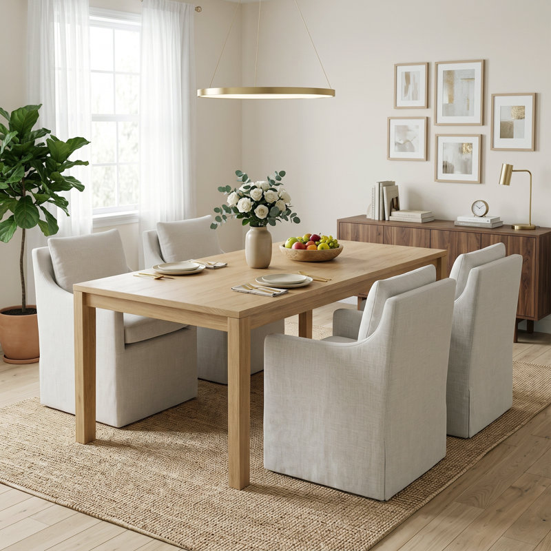 Fauteuil de salle à manger rembourré en lin et duvet, style campagnard, 61 cm de large