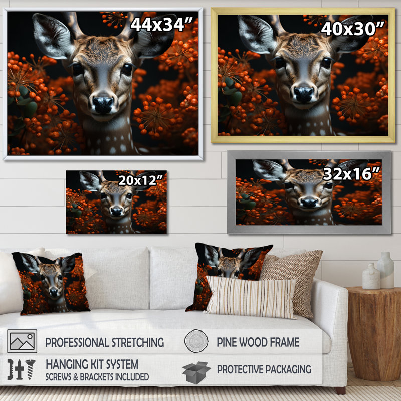 «Bahaddin Antelope Portrait I», reproduction d'art sur toile, H 30 po x l 40 po x P 1,5 po, Cadre flottant noir