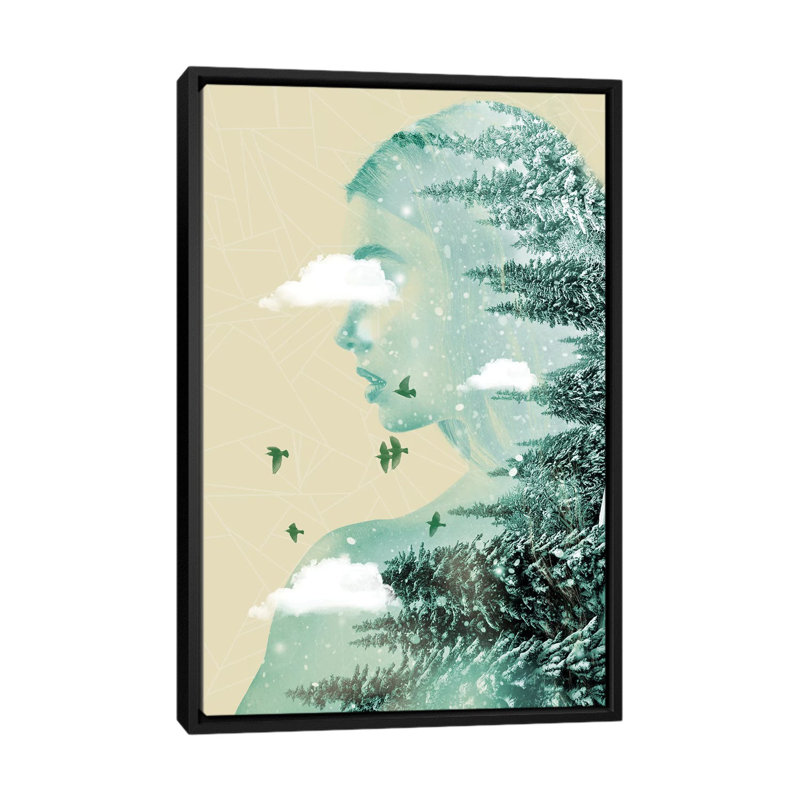 « dérivant d’un nuage » par vin zzep, impression sur toile tendue, H 26 po x l 18 po x P 1,5 po, Toile avec cadre noir