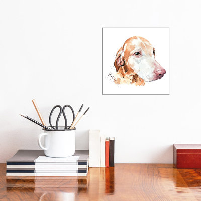 Sugar Face Vizsla by EdsWatercolours - Wrapped Canvas Painting
