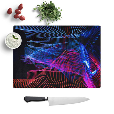 Tempered Glass Road Lines Chopping Board