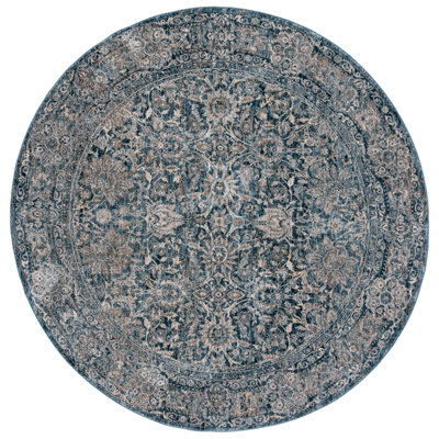 Tapis oriental bleu foncé / jaune Avelyn